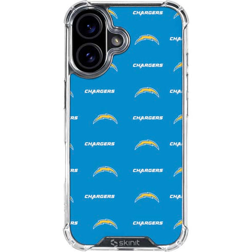NFL Los Angeles Chargers Blitz Series iPhone 16 Plus Clear Case