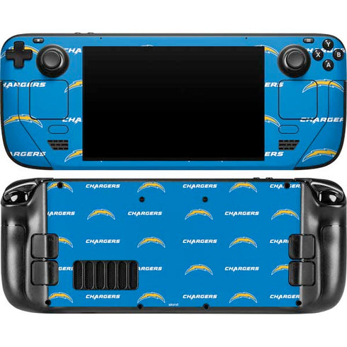 NFL Los Angeles Chargers Blitz Series Steam Deck Handheld Gaming Computer OLED Skin