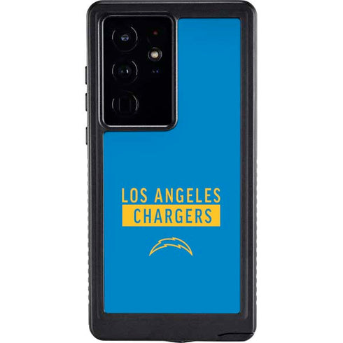 NFL Los Angeles Chargers Blue Performance Series Galaxy S24 Ultra Waterproof Case