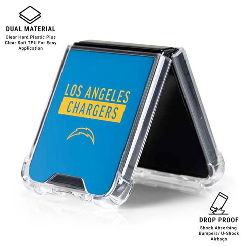 NFL Los Angeles Chargers Blue Performance Series Galaxy Z Flip6 Clear Case