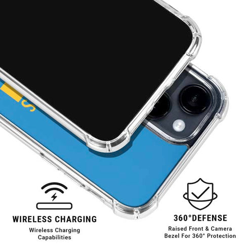 NFL Los Angeles Chargers Blue Performance Series iPhone 15 Clear Case