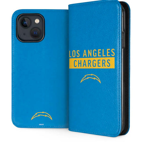 NFL Los Angeles Chargers Blue Performance Series iPhone 15 Plus Folio Case