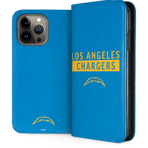 NFL Los Angeles Chargers Blue Performance Series iPhone 15 Pro Max Folio Case