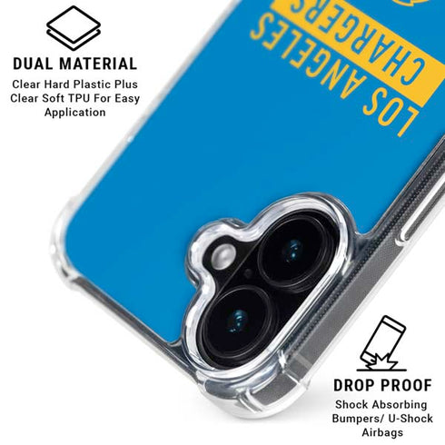 NFL Los Angeles Chargers Blue Performance Series iPhone 17 Clear Case