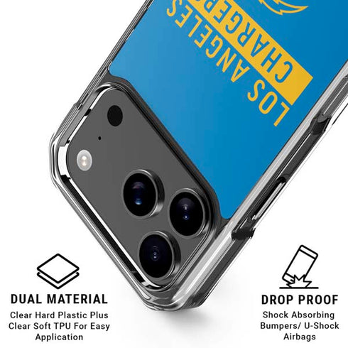 NFL Los Angeles Chargers Blue Performance Series iPhone 18 Pro Clear Case