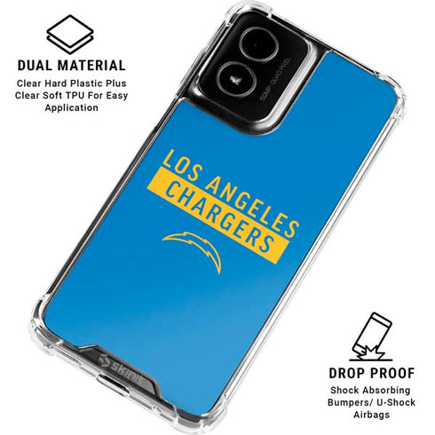 NFL Los Angeles Chargers Blue Performance Series Moto G Power 5G (2024) Clear Case