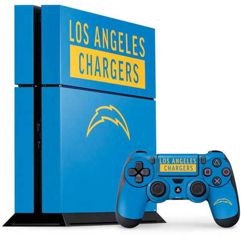 NFL Los Angeles Chargers Blue Performance Series PS4 Console and Controller Bundle Skin