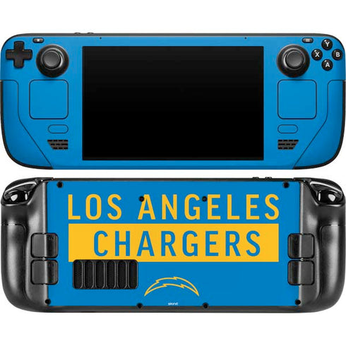 NFL Los Angeles Chargers Blue Performance Series Steam Deck Handheld Gaming Computer OLED Skin