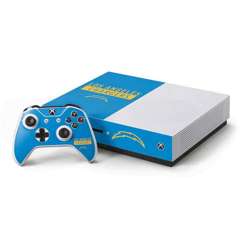 NFL Los Angeles Chargers Blue Performance Series Xbox One S Console and Controller Bundle Skin