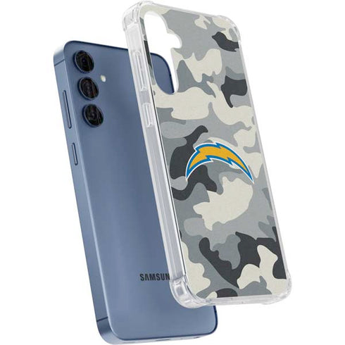 NFL Los Angeles Chargers Camo Galaxy A55 5G Clear Case