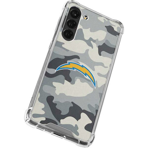 NFL Los Angeles Chargers Camo Galaxy S24 FE Clear Case