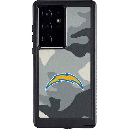 NFL Los Angeles Chargers Camo Galaxy S24 Ultra Waterproof Case