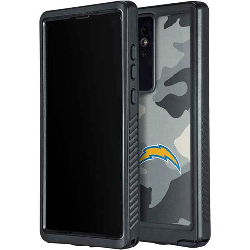 NFL Los Angeles Chargers Camo Galaxy S24 Ultra Waterproof Case
