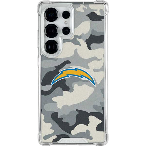 NFL Los Angeles Chargers Camo Galaxy S25 Ultra Clear Case