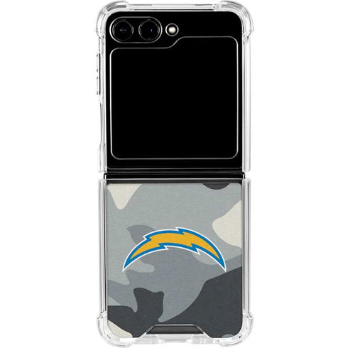 NFL Los Angeles Chargers Camo Galaxy Z Flip6 Clear Case