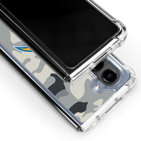 NFL Los Angeles Chargers Camo Galaxy Z Fold5 5G Clear Case