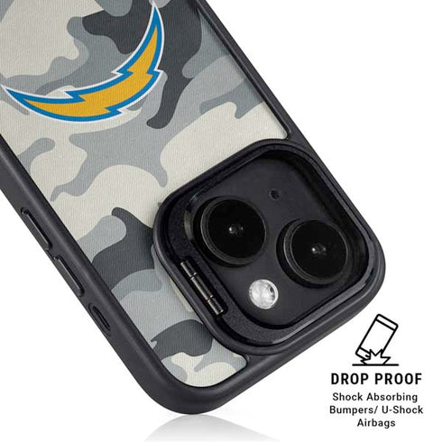 NFL Los Angeles Chargers Camo iPhone 14 Kickstand Case