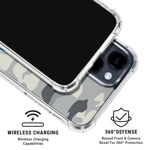NFL Los Angeles Chargers Camo iPhone 15 Clear Case