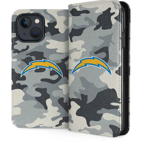 NFL Los Angeles Chargers Camo iPhone 15 Plus Folio Case