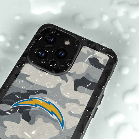 NFL Los Angeles Chargers Camo iPhone 15 Pro Waterproof Case