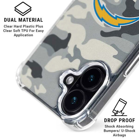 NFL Los Angeles Chargers Camo iPhone 16 Plus MagSafe Case