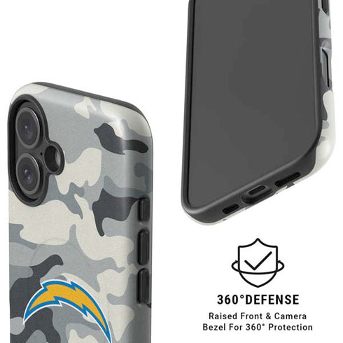NFL Los Angeles Chargers Camo iPhone 16 Plus Magsafe Impact Case