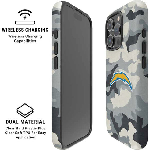 NFL Los Angeles Chargers Camo iPhone 16 Pro Magsafe Impact Case