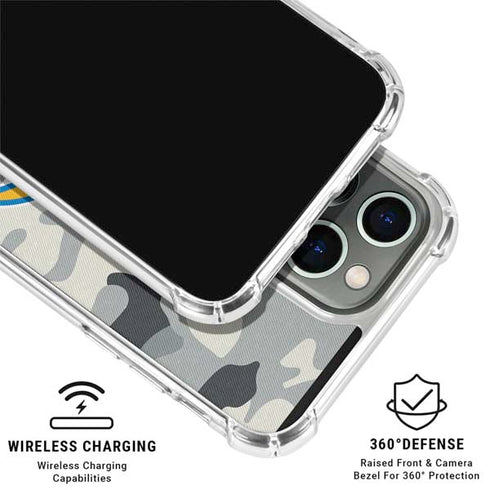 NFL Los Angeles Chargers Camo iPhone 16 Pro Max Clear Case