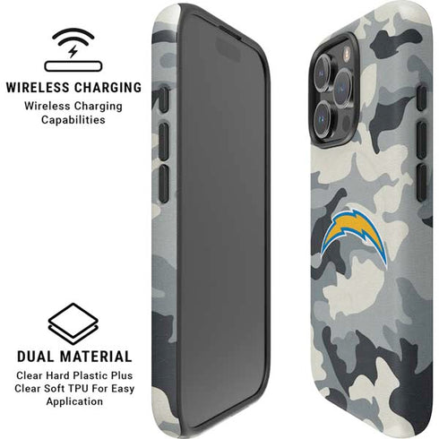 NFL Los Angeles Chargers Camo iPhone 16 Pro Max Magsafe Impact Case