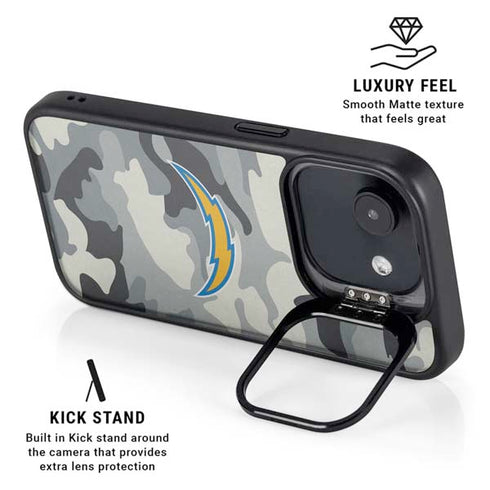 NFL Los Angeles Chargers Camo iPhone 16e Kickstand Case