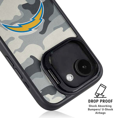 NFL Los Angeles Chargers Camo iPhone 16e Kickstand Case