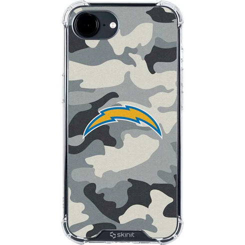 NFL Los Angeles Chargers Camo iPhone 16e Clear Case