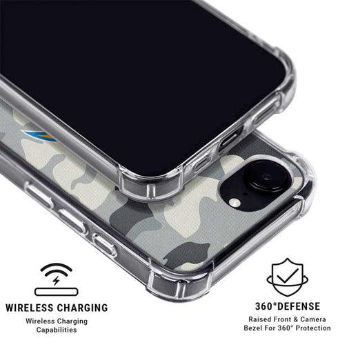 NFL Los Angeles Chargers Camo iPhone 16e Clear Case
