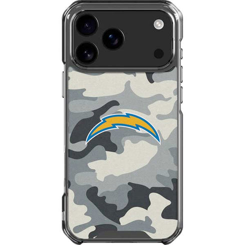 NFL Los Angeles Chargers Camo iPhone 18 Pro Max Clear Case