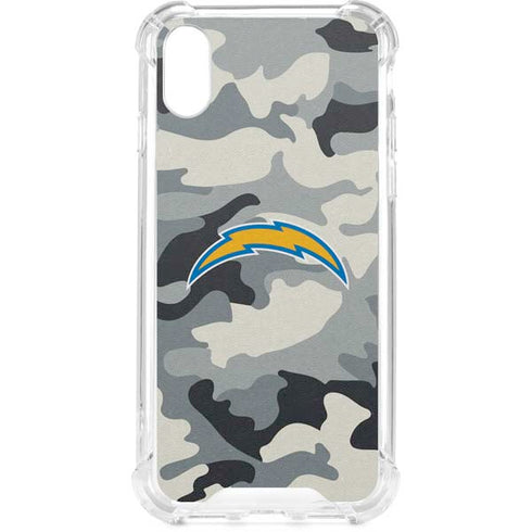 NFL Los Angeles Chargers Camo iPhone XS Clear Case