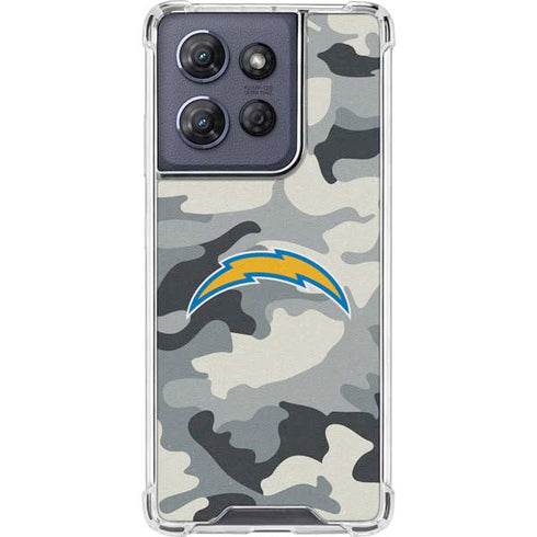 NFL Los Angeles Chargers Camo Moto G Play 5G (2025) Clear Case