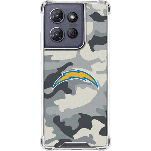 NFL Los Angeles Chargers Camo Moto G Stylus 5G (2025) Clear Case