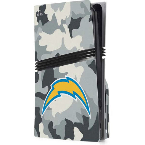NFL Los Angeles Chargers Camo PS5 Pro Disk Console Skin