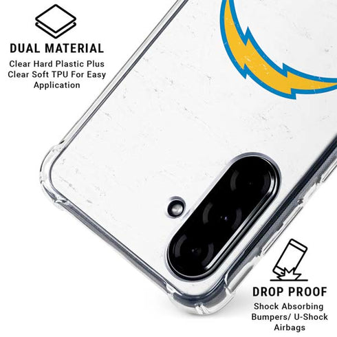 NFL Los Angeles Chargers Distressed Galaxy A36 5G Clear Case