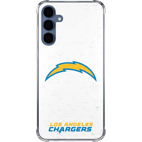 NFL Los Angeles Chargers Distressed Galaxy A55 5G Clear Case
