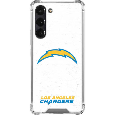 NFL Los Angeles Chargers Distressed Galaxy S24 FE Clear Case