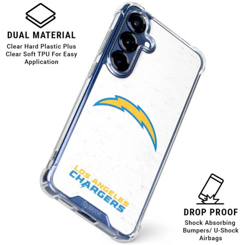 NFL Los Angeles Chargers Distressed Galaxy S25 Plus Clear Case