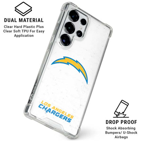NFL Los Angeles Chargers Distressed Galaxy S25 Ultra Clear Case