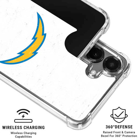 NFL Los Angeles Chargers Distressed Galaxy S26 Clear Case