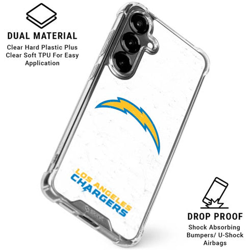 NFL Los Angeles Chargers Distressed Galaxy S26 Clear Case