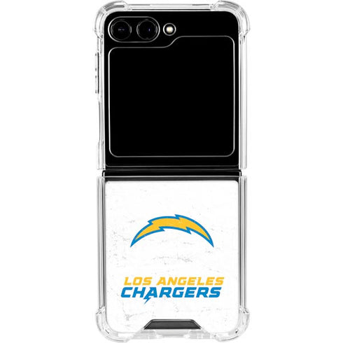 NFL Los Angeles Chargers Distressed Galaxy Z Flip6 Clear Case