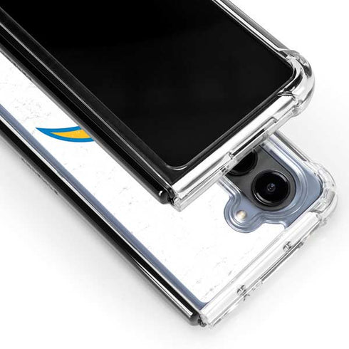 NFL Los Angeles Chargers Distressed Galaxy Z Fold5 5G Clear Case