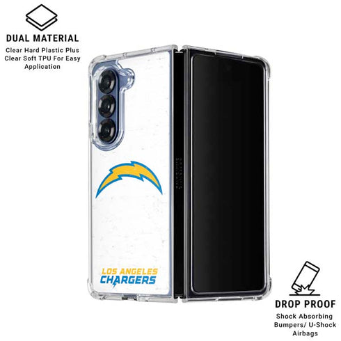 NFL Los Angeles Chargers Distressed Galaxy Z Fold6 Clear Case