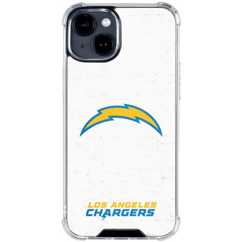 NFL Los Angeles Chargers Distressed iPhone 15 Clear Case