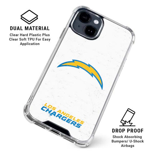 NFL Los Angeles Chargers Distressed iPhone 15 Clear Case